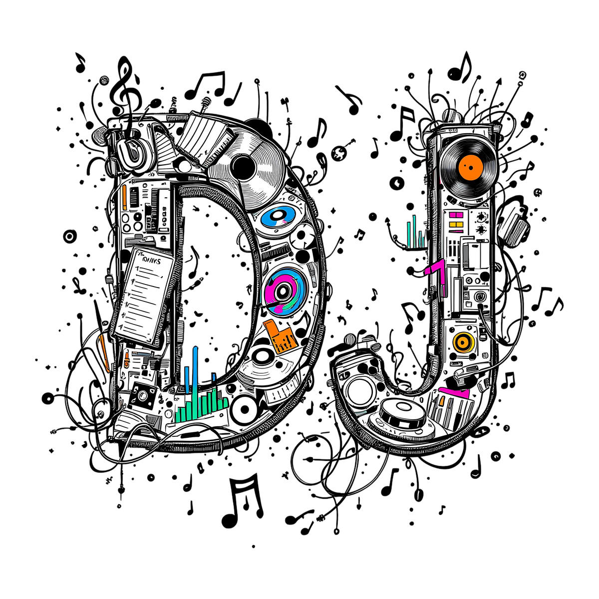 Dj Music Equipment Letters