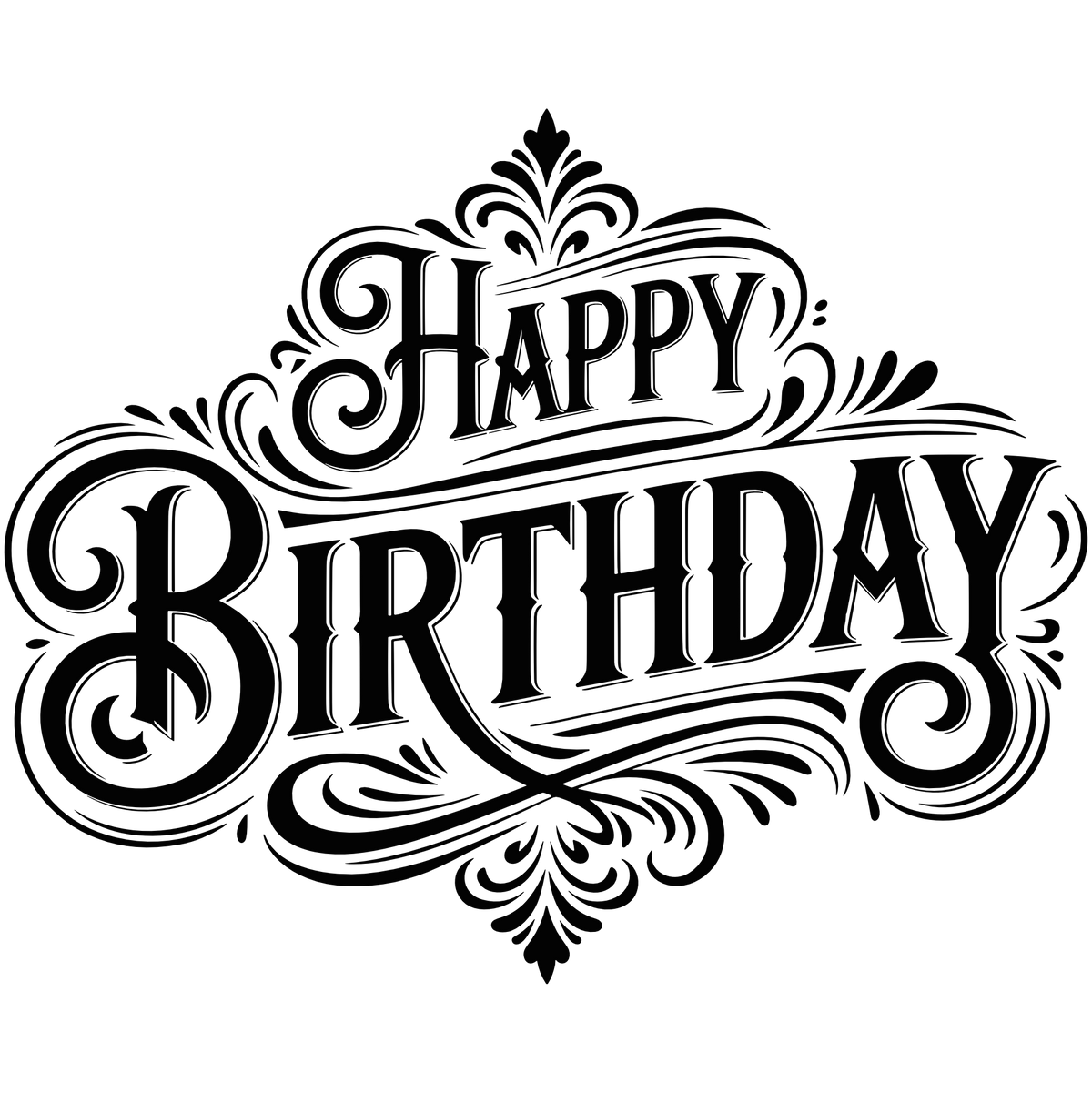 Happy Birthday Ornate Typography